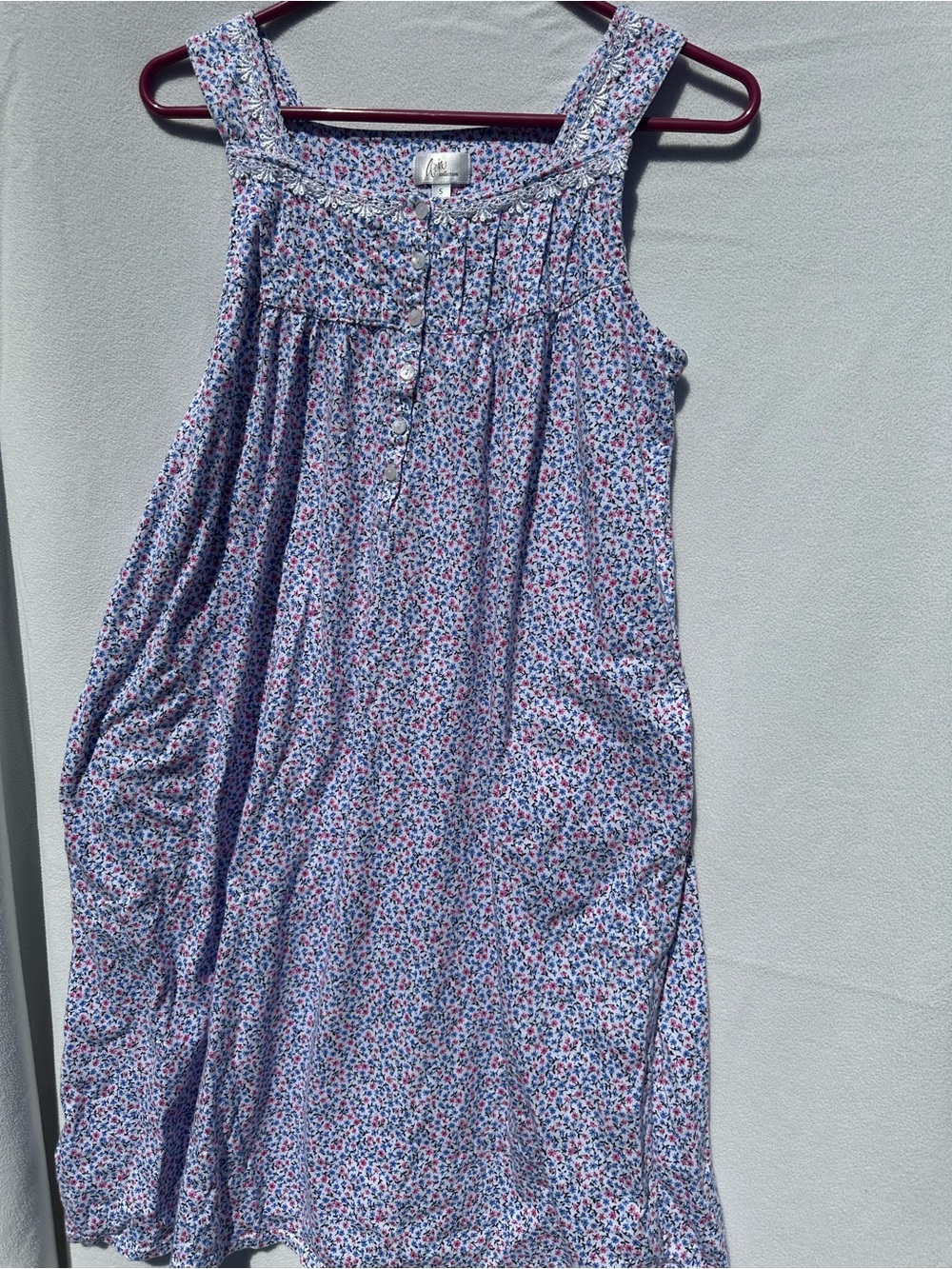 Dalia Collection Blue and Pink Floral Sundress Nightgown